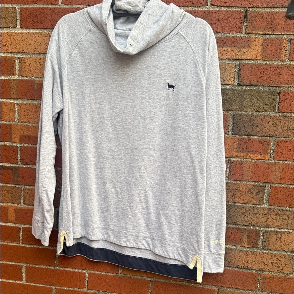 The Black Dog Light Gray Hooded Shirt